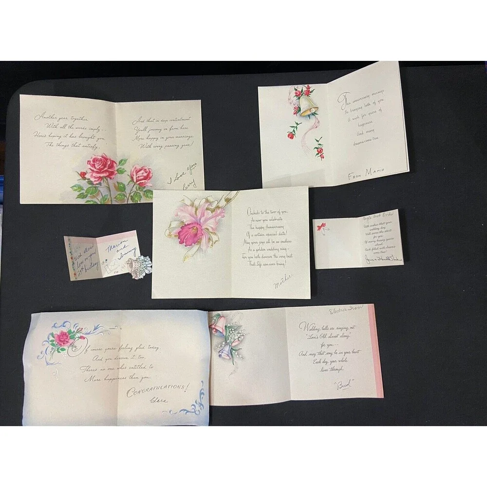 Midcentury Vintage 40s/50 Wedding 25 Cards Signed Paper Ephemera Scrapbook Annev